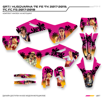 Наклейки на мотоцикл GR7 ГР7/ HUSQVARNA TE FE TX 2017-2019,  TC FC FS 2017-2018 #5725-3