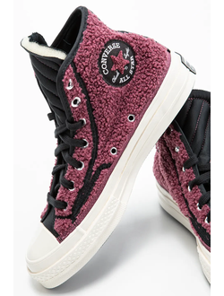 Зимние кеды Converse Chuck 70 Sherpa бордовые высокие 172007C купить в Спб