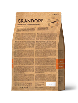 Grandorf Junior (Грандорф): для щенков средних и крупных пород ягненок с индейкой, 1кг