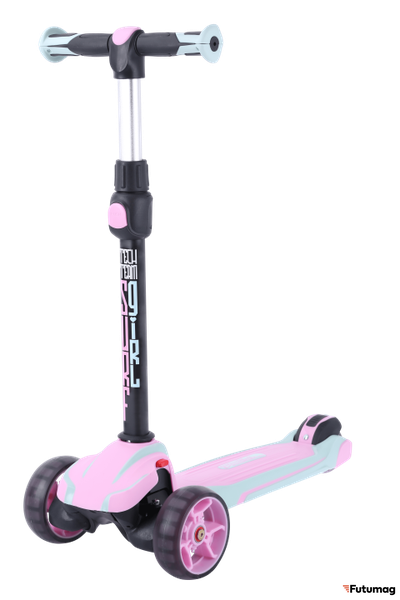 Детский самокат TechTeam Surf Girl 2021 розово-голубой