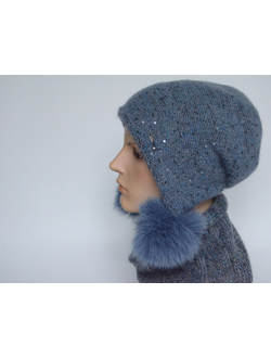 Vizio Италия 8022 шапка ушанка фиолетовая фото