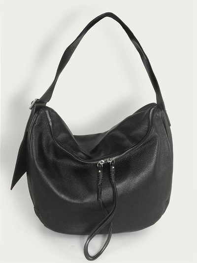 (АРТИКУЛ: 10077/1/1) СУМКА БОЛЬШАЯ, НАТУРАЛЬНАЯ КОЖА, ЧЕРНАЯ, ШИРОКИЙ РЕМЕНЬ ЧЕРЕЗ ПЛЕЧО