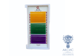 Ресницы Afrika new MIX (C, 0.10, 7-13, orange/green/violet)