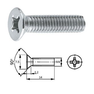 Винт пот.гол M4X 14 нерж.A2 (100 шт) ZONBIX D965 M4-0.7X 14