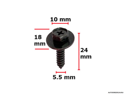 Саморез 5.5*24 кл.10 с шайбой черный (цена за 100шт.)