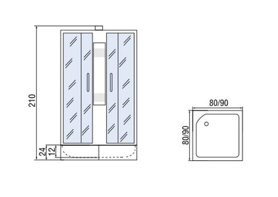 ДУШЕВАЯ КАБИНА RIVER NEVA Б/К 80/24 МТ 80X80