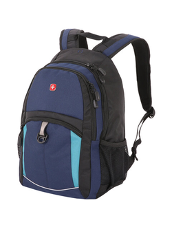 Рюкзак WENGER, универсальный, сине-черный, бирюзовые вставки, 22 л, 33х15х45 см, 3191203408