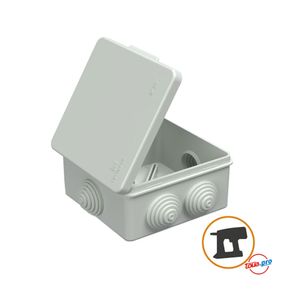 Коробка распределительная 40-0302 для о/п безгалогенная (HF) серая 100х100х50 Промрукав