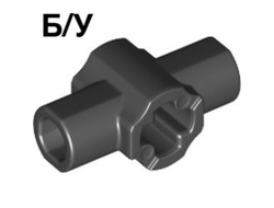! Б/У - Technic, Axle Connector Hub with Two Bar Holders Perpendicular Lightsaber Hilt, Black (24122 / 6155068 / 6280097) - Б/У