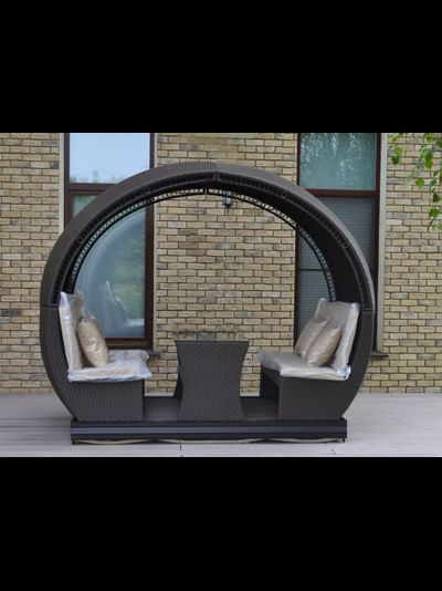 Плетенные садовые качели -беседка Isola 2 из искусственного ротанга