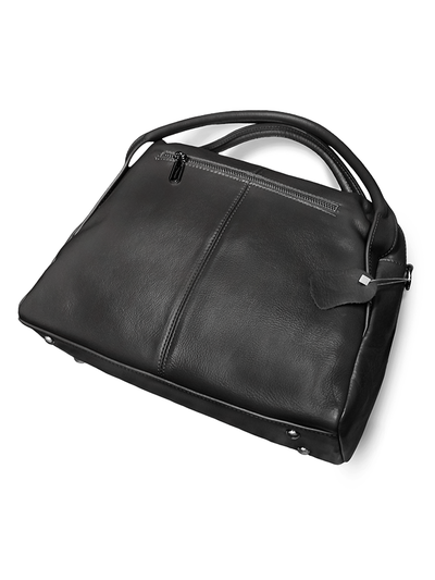 (АРТИКУЛ: 9995/8) СУМКА ЖЕНСКАЯ НЕБОЛЬШАЯ, НАТУРАЛЬНАЯ КОЖА, ЧЕРНАЯ, СПЕРЕДИ ВЕРТИКАЛЬНЫЕ КАРМАНЫ, РЕМЕНЬ ЧЕРЕЗ ПЛЕЧО