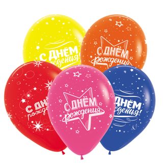 Воздушные шары  с гелием "Волшебный день рождения" пастель 30см