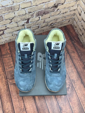 New Balance 574 Mid Dark Grey с мехом