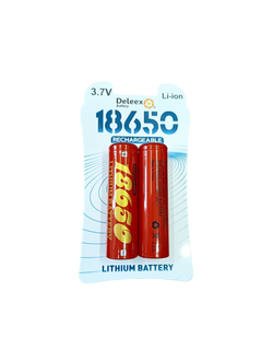Перезаряжаемая батарея "Deleex" Li-ion 18650, характеристики: 12000mAh/3.7V (2шт комплект/ 1уп)