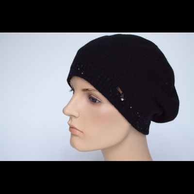 Черный кашемировый берет женский Vizio Италия 9000 В