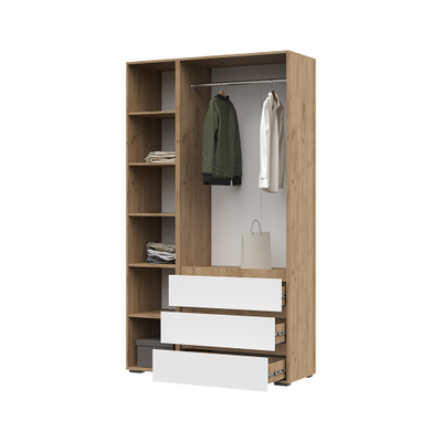 Хелен ШК 06 шкаф 3-х створчатый с ящиками Дуб крафт золотой/Белый