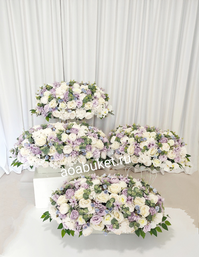 Комплект торжественный - Композиция из искусственных цветов большая - Сиреневые облака № ОФ016к