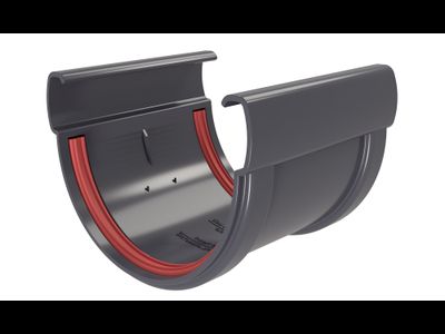 Соединитель желобов Дизайн 135 ПВХ Grand Line ГРАФИТ