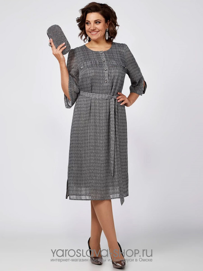 Шифоновое платье серого цвета