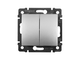 Legrand 770108, Valena Переключатель двухклавишный, алюминий, вид спереди
