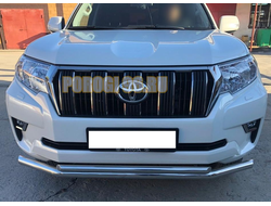 Защита переднего бампера двойная d60/42 для Toyota Land Cruiser Prado 150 (2017-...)