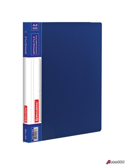 Папка с металлическим скоросшивателем и внутренним карманом BRAUBERG «Contract», синяя, до 100 л., 0,7 мм, бизнес-класс. 221782