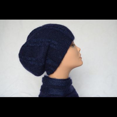 Берет синий из шерсти и мохера Vizio Италия 5294