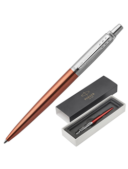 Ручка подарочная шариковая PARKER "Jotter Core Chelsea Orange CT", оранжевый корпус, хромированные детали, синяя, 1953189