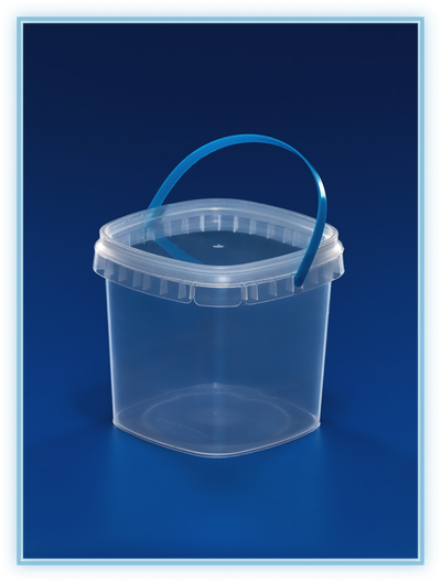 Ведро квадратное 550 мл. с крышкой и ручкой/10шт. в упаковке