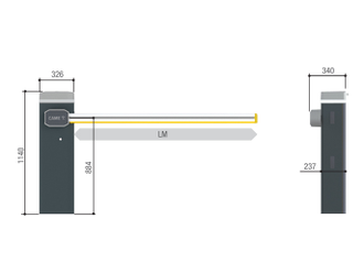 Комплект шлагбаума GARD GT4 для проездов до 4,0 м (тумба, стрела, светодиодная лента, светоотражающие наклейки, опора)