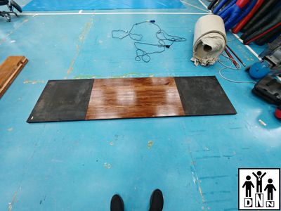 Помост для становой тяги компактный с морением 2740х720х40, Амортизаторы: 720*720*40 DNN