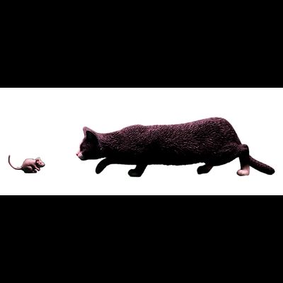 Черный кот с мышкой - Коллекционная ФИГУРКА 1/6 scale Felis catus 2.0 (JXK062B) - JXK