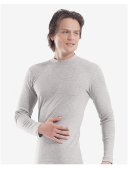 Серая утепленная мужская футболка с длинным рукавом Oztas 1080 в интернет-магазине VamKomfort
