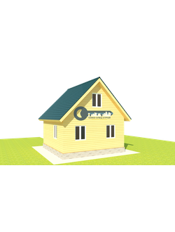 Д-15 ДАЧНЫЙ ДОМ ИЗ БРУСА: ГАБАРИТНЫЕ РАЗМЕРЫ: (7Х6М), ОБЩАЯ ПЛОЩАДЬ: 63М²