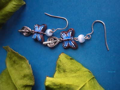 "Посланницы небес", серьги-бабочки из коллекции "добрые серёжки" (благотворительность)
