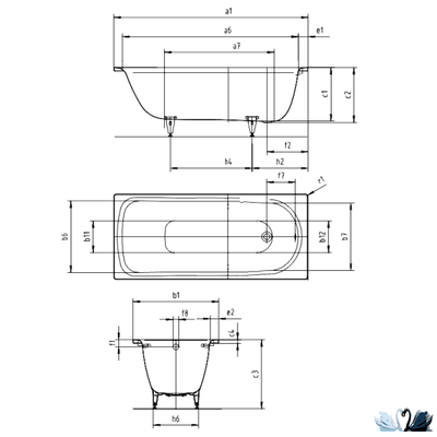 Ванна Kaldewei Saniform Plus Мод 373-1 с покрытием Easy-Clean 170 x 75 см стальная толщина стали 3,5 мм