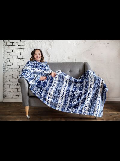 Плед с рукавами "Морозко" из микрофибры (велсофта)