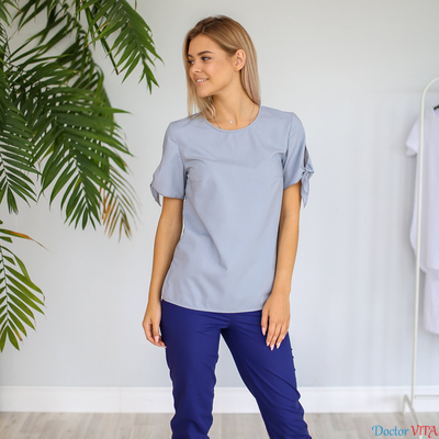 БЛУЗА DOCLIKE DL417 Серая