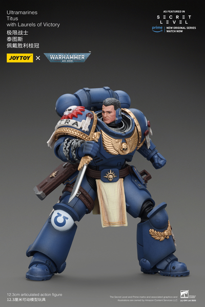 Тит, лейтенант Ультрамаринов (Warhammer 40K) - КОЛЛЕКЦИОННАЯ ФИГУРКА 1/18 Ultramarines Titus with Laurels of Victory (JT02779) - JOYTOY