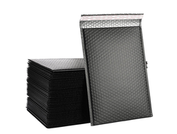 Пакет с воздушной подушкой 130х190 черный матовый (130х190мм+50мм клапан)