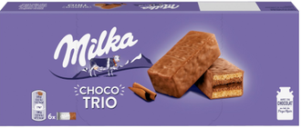 Шоколадный бисквит Milka Choco Trio 150гр (12 шт)