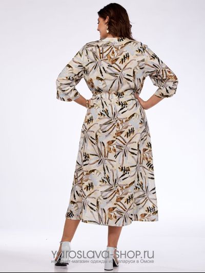 Платье  из вискозы с растительным орнаментом