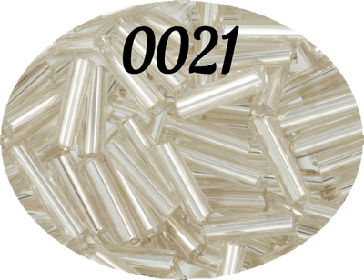 Стеклярус Zlatka 6мм 10гр цвет № 0021 прозрачный с посеребренным отверстием
