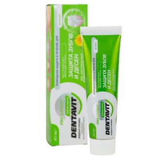 DENTAVIT PRO EXPERT Зубная паста ЗАЩИТА ЗУБОВ и ДЕСЕН, 90% натуральных компонентов, БЕЗ ФТОРА, 85 г