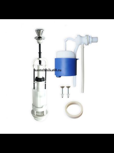 Сливная арматура в бачок унитаза ПСКОВ штоковая бок. клапан