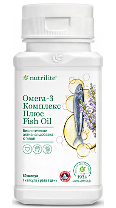 ЗАЩИТА СЕРДЦА И СОСУДОВ  Nutrilite Омега-3 Комплекс Плюс, 60 капсул