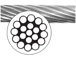 Трос стальной нержавеющий, диаметр 6мм, 1х19