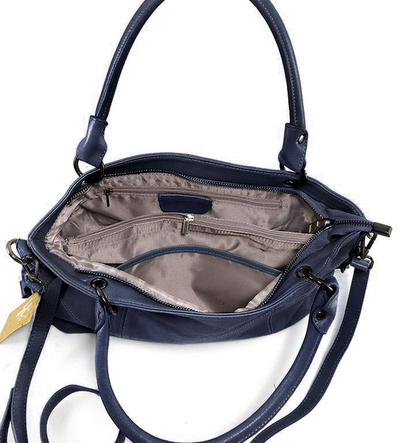 (АРТИКУЛ: 9544/42) СУМКА ЖЕНСКАЯ СРЕДНЕГО РАЗМЕРА, НАТУРАЛЬНАЯ КОЖА, ТЕМНО-СИНЯЯ, РЕМЕНЬ ЧЕРЕЗ ПЛЕЧО