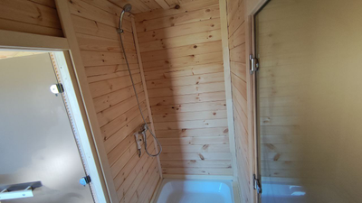 Баня "ОКО"  с большим, круглым, панорамным окном