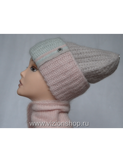 Разноцветная итальянская шапка с отворотом Vizio 6493 фото